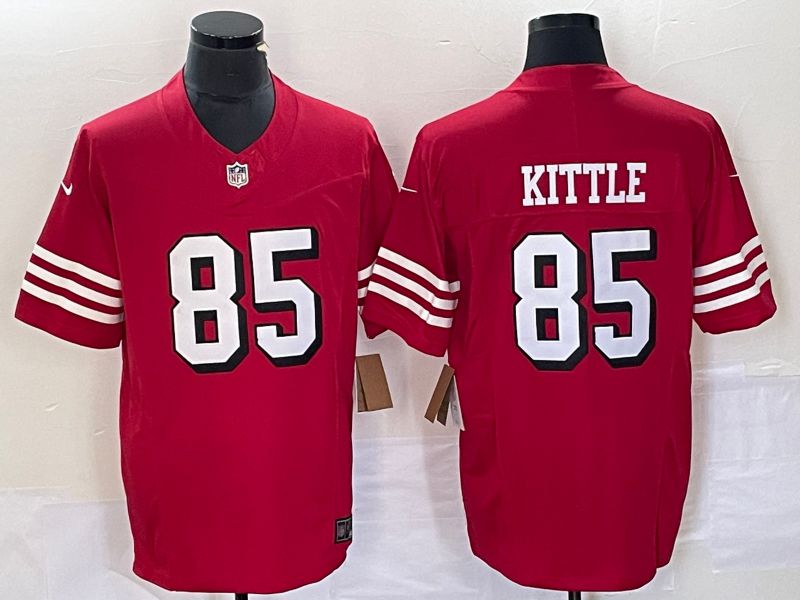 Men San Francisco 49ers 85 Kittle Red 2023 Nike Vapor Limited NFL Jersey style 2